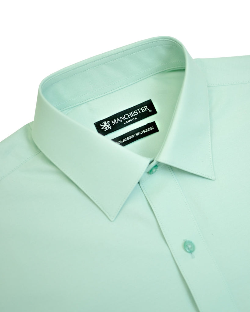 Manchester Camisa de Vestir Lisa Algodón y Poliéster Manga Larga - Manchester
