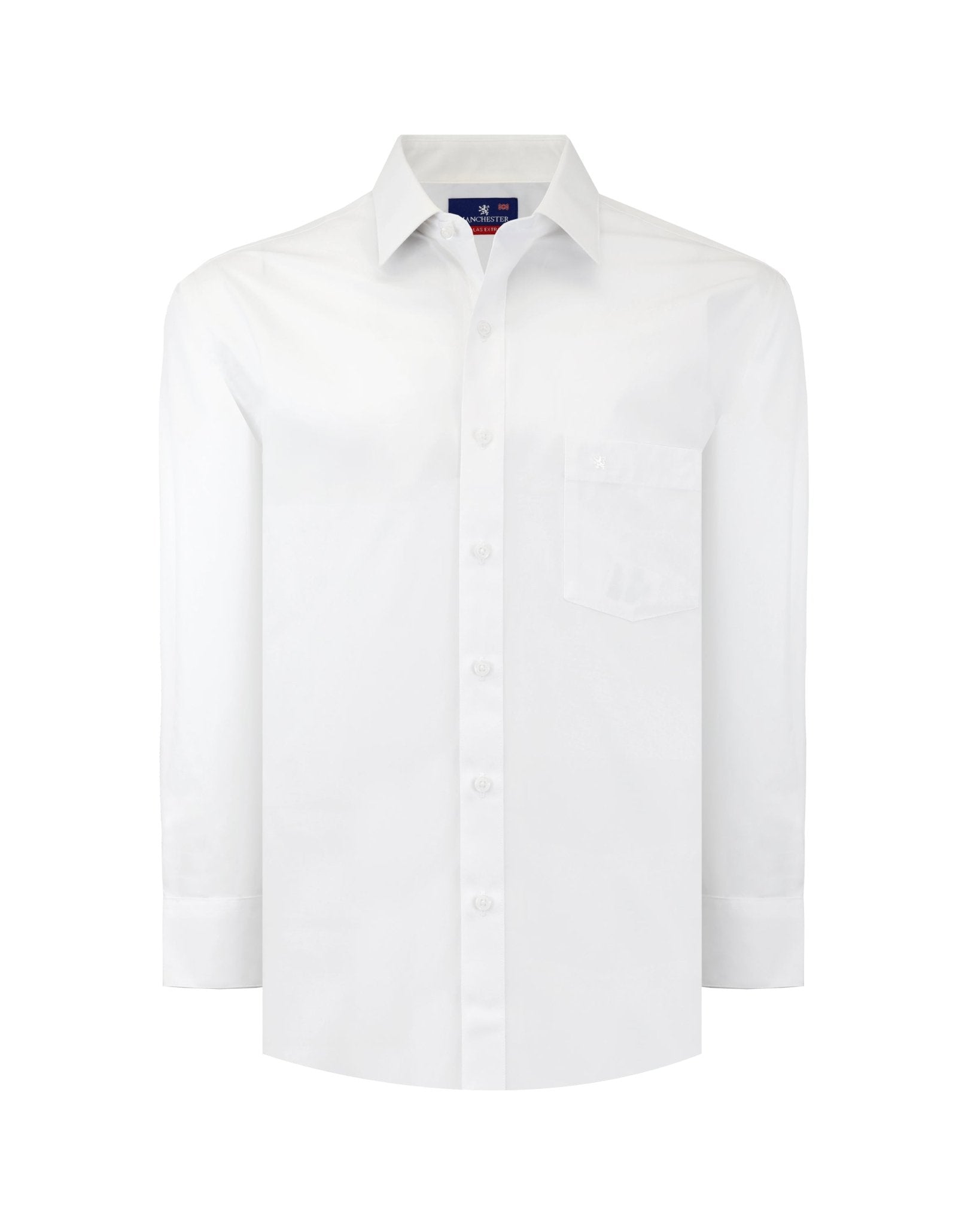 Manchester Camisa de Vestir Lisa Big and Tall Algodón y Poliéster con Cuello Ajustable - Manchester