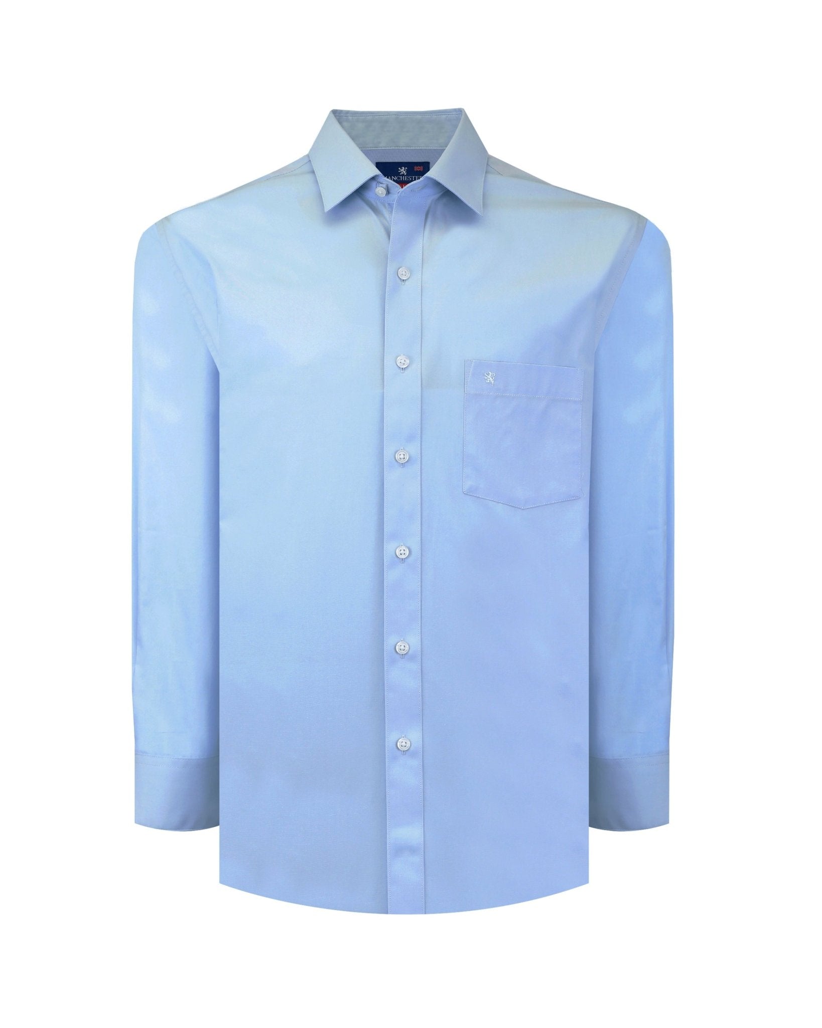Manchester Camisa de Vestir Lisa Big and Tall Algodón y Poliéster con Cuello Ajustable - Manchester