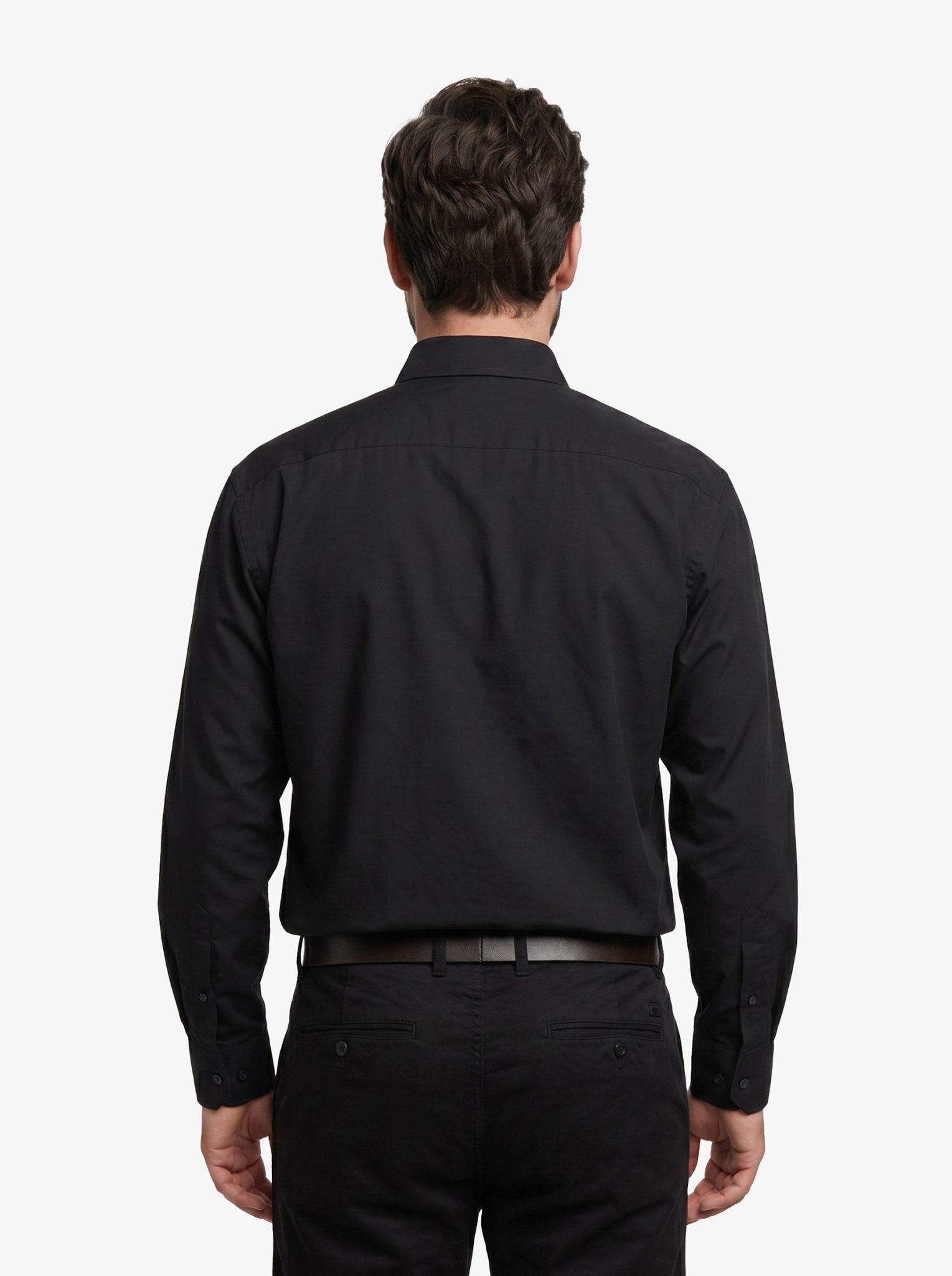 Manchester Camisa de Vestir Lisa Big and Tall Algodón y Poliéster con Cuello Ajustable - Manchester