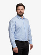 Manchester Camisa de Vestir Lisa Big and Tall Algodón y Poliéster con Cuello Ajustable - Manchester