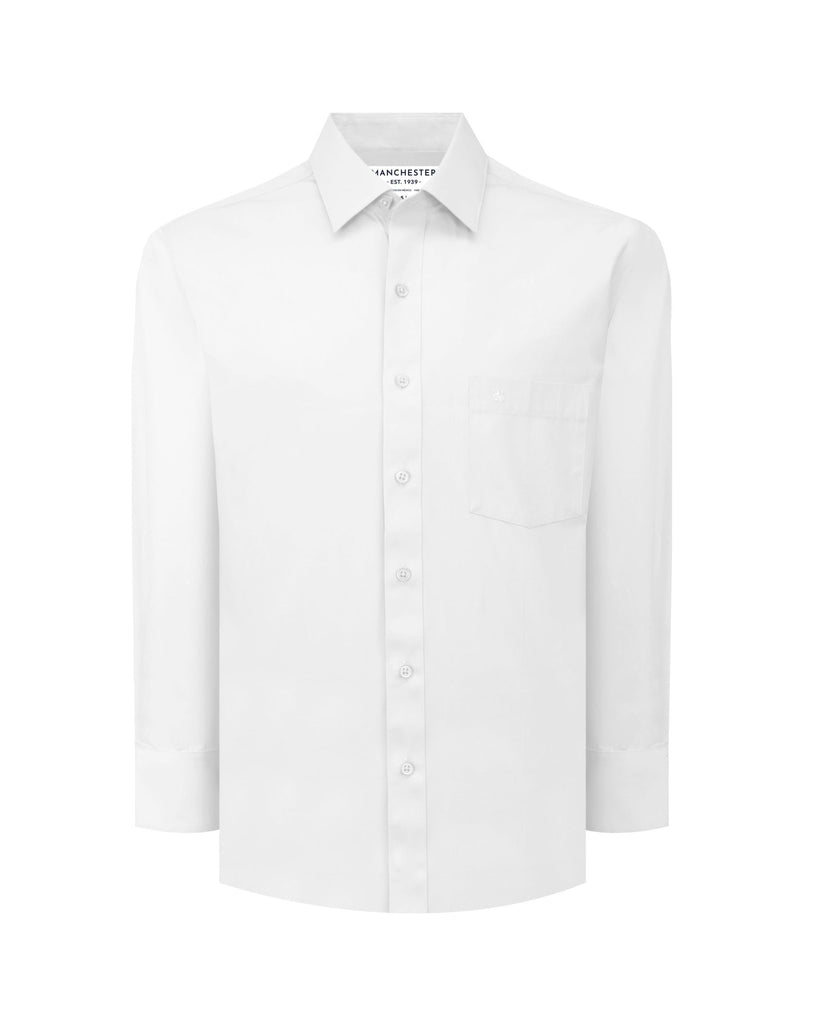 Manchester Camisa de Vestir Lisa Big and Tall Algodón y Poliéster con Cuello Ajustable - Manchester