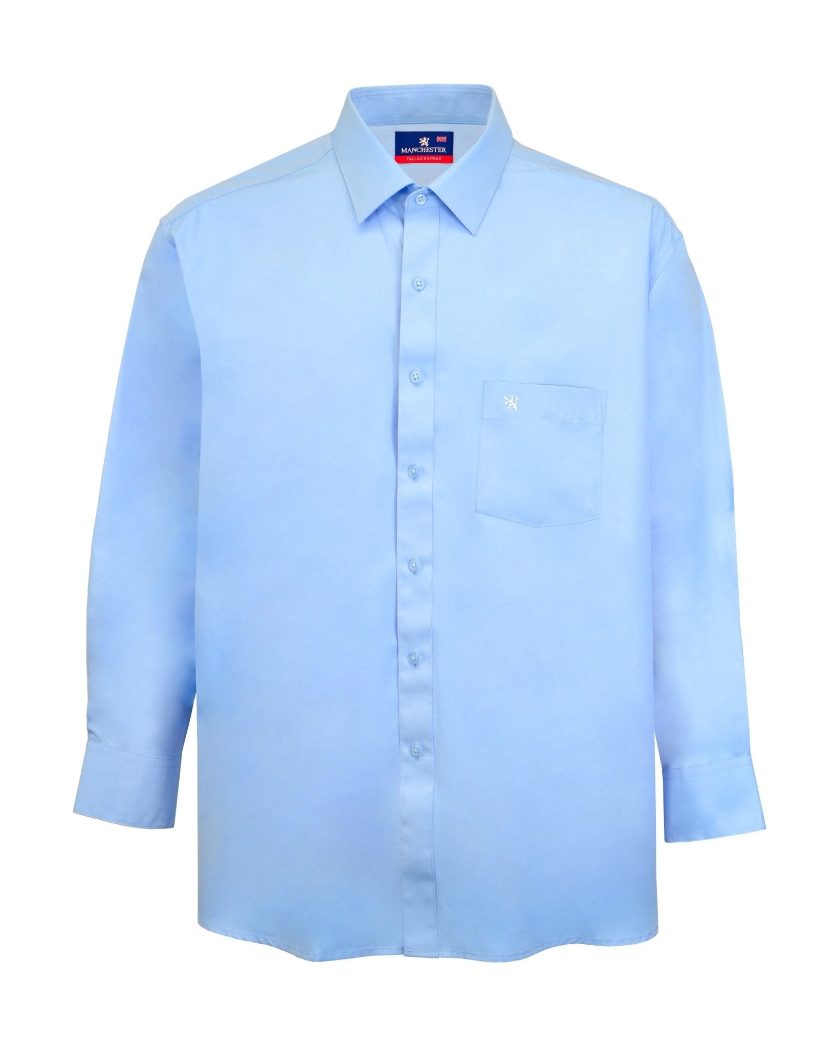 Manchester Camisa de Vestir Lisa Big and Tall Algodón y Poliéster Manga Larga - Manchester
