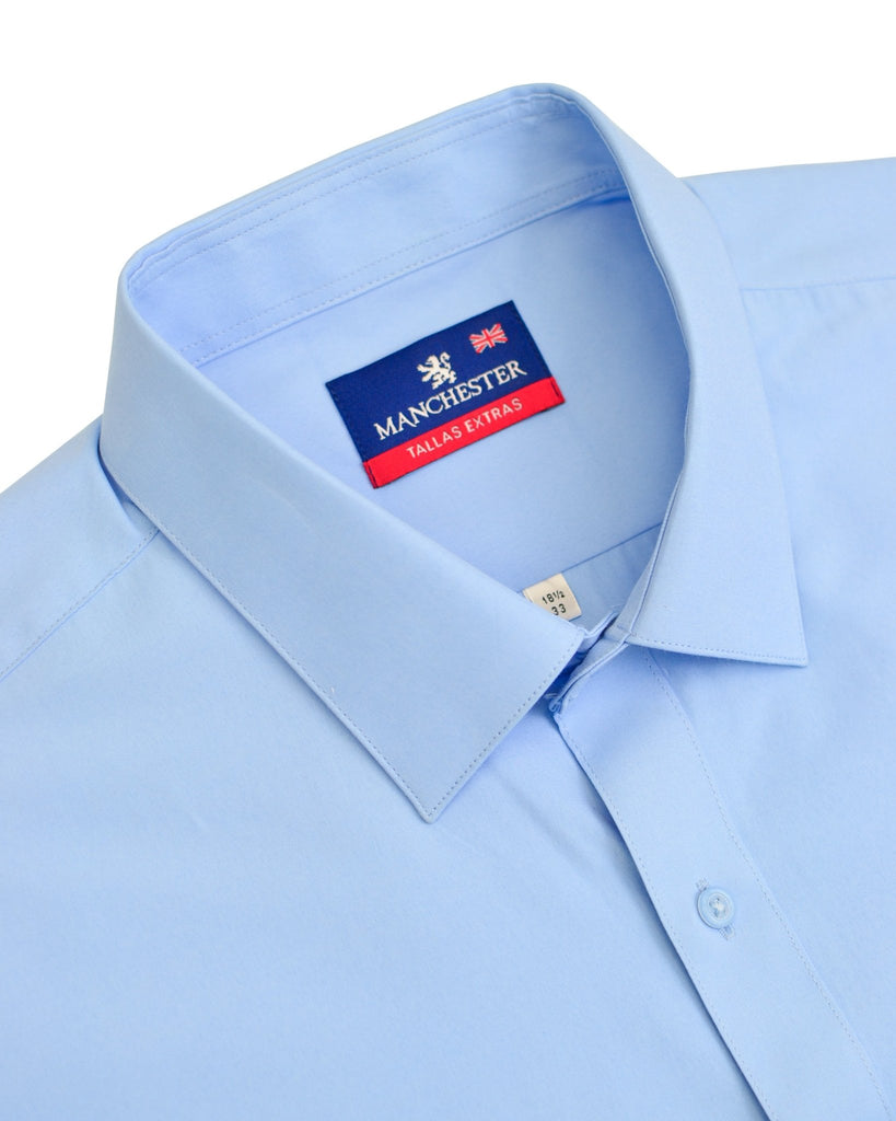 Manchester Camisa de Vestir Lisa Big and Tall Algodón y Poliéster Manga Larga - Manchester