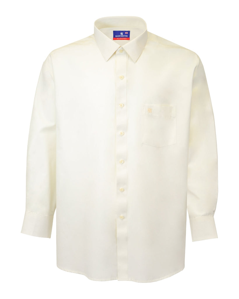 Manchester Camisa de Vestir Lisa Big and Tall Algodón y Poliéster Manga Larga - Manchester