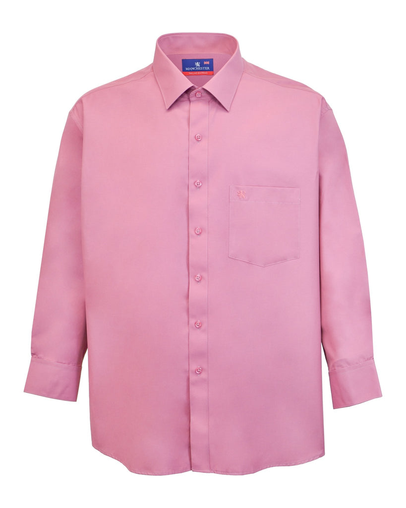 Manchester Camisa de Vestir Lisa Big and Tall Algodón y Poliéster Manga Larga - Manchester