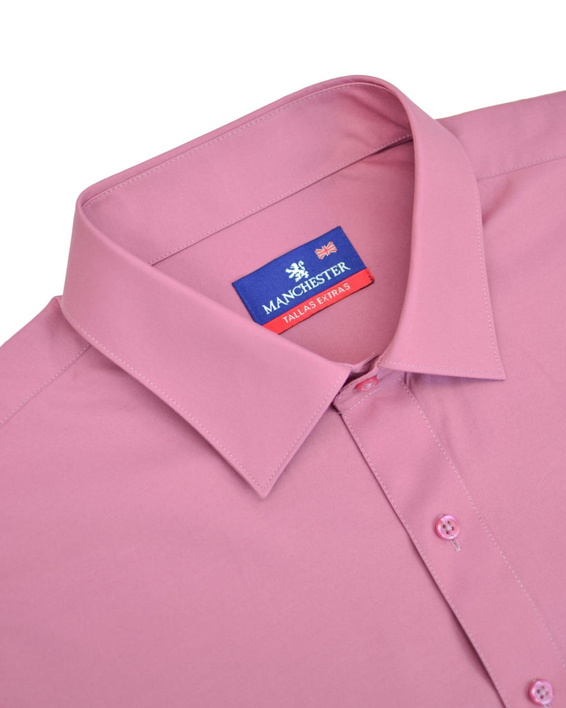 Manchester Camisa de Vestir Lisa Big and Tall Algodón y Poliéster Manga Larga - Manchester