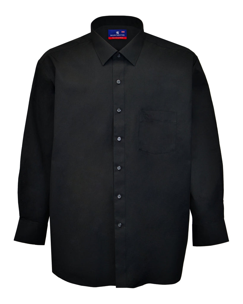 Manchester Camisa de Vestir Lisa Big and Tall Algodón y Poliéster Manga Larga - Manchester