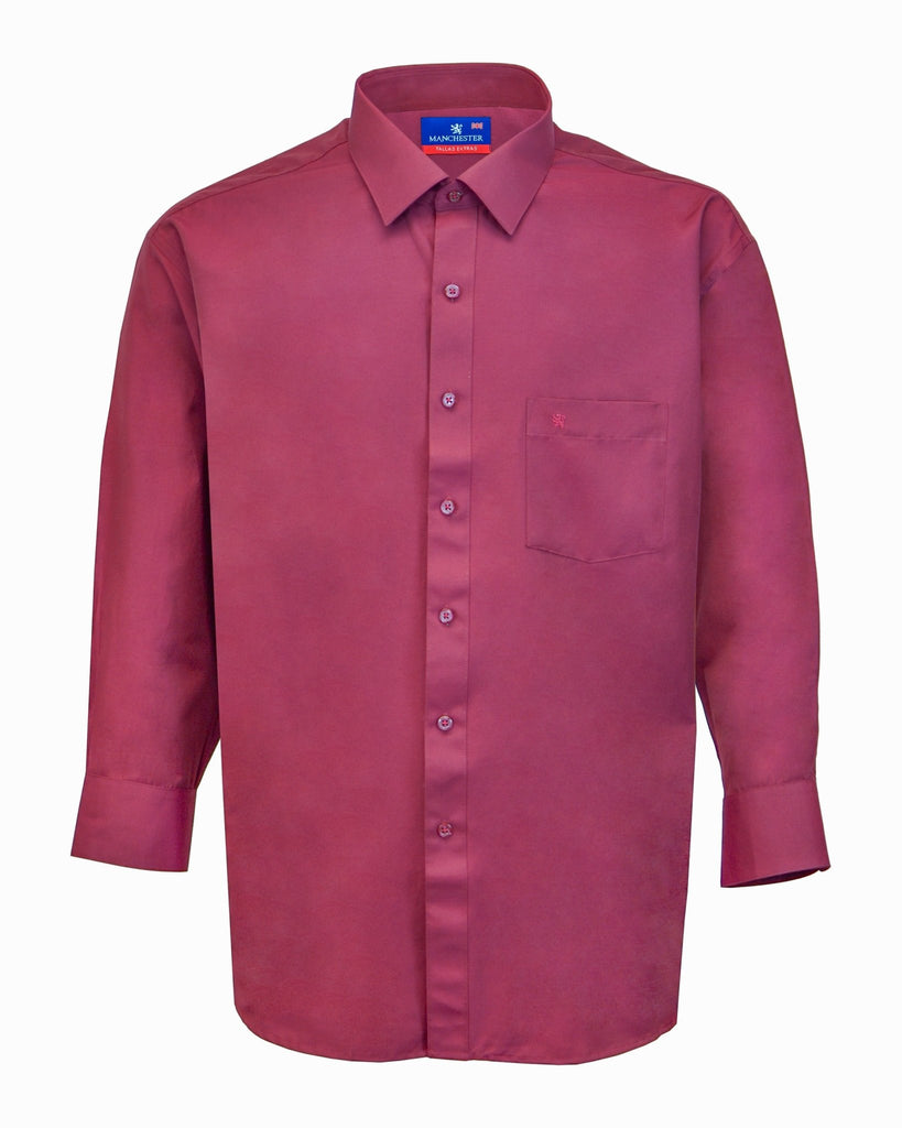 Manchester Camisa de Vestir Lisa Big and Tall Algodón y Poliéster Manga Larga - Manchester