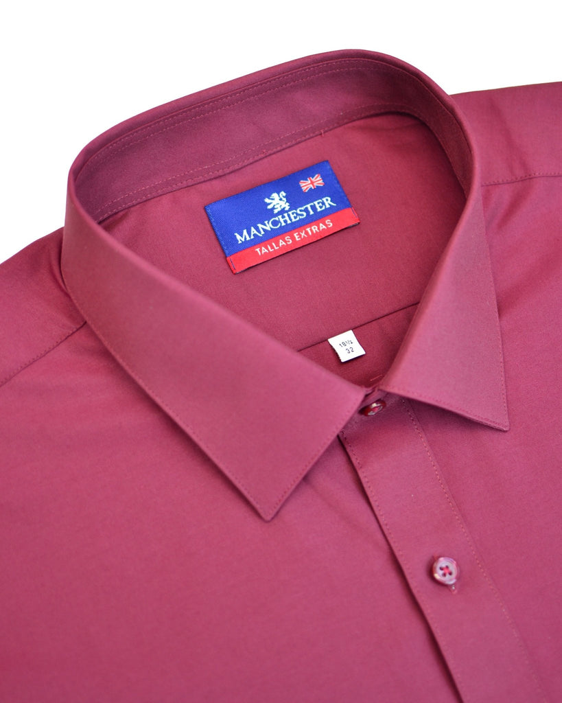 Manchester Camisa de Vestir Lisa Big and Tall Algodón y Poliéster Manga Larga - Manchester