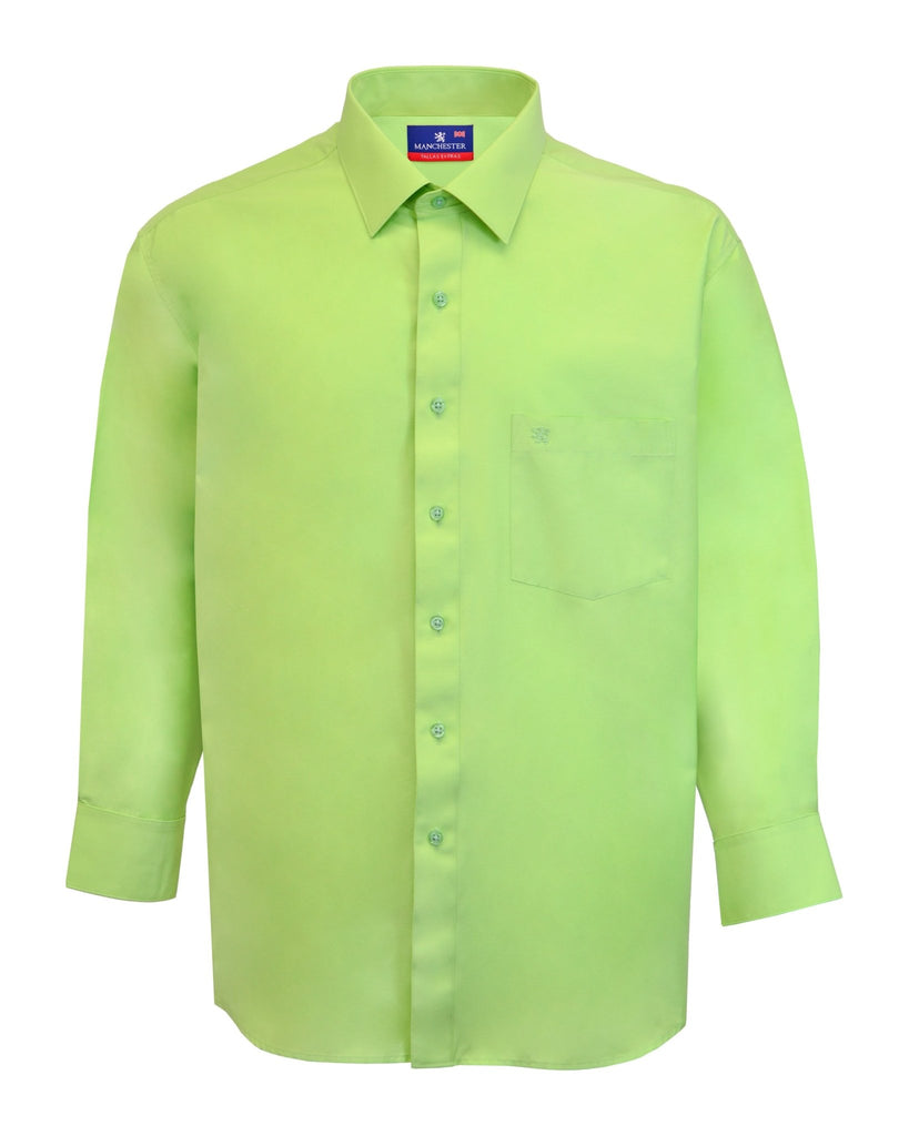 Manchester Camisa de Vestir Lisa Big and Tall Algodón y Poliéster Manga Larga - Manchester