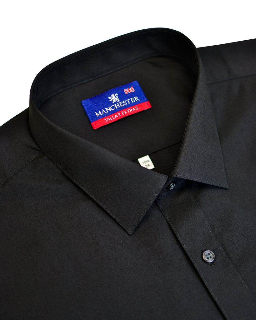 Manchester Camisa de Vestir Lisa Big and Tall Algodón y Poliéster Manga Larga - Manchester