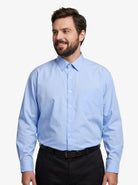 Manchester Camisa de Vestir Lisa Big and Tall - Manga Larga - Manchester