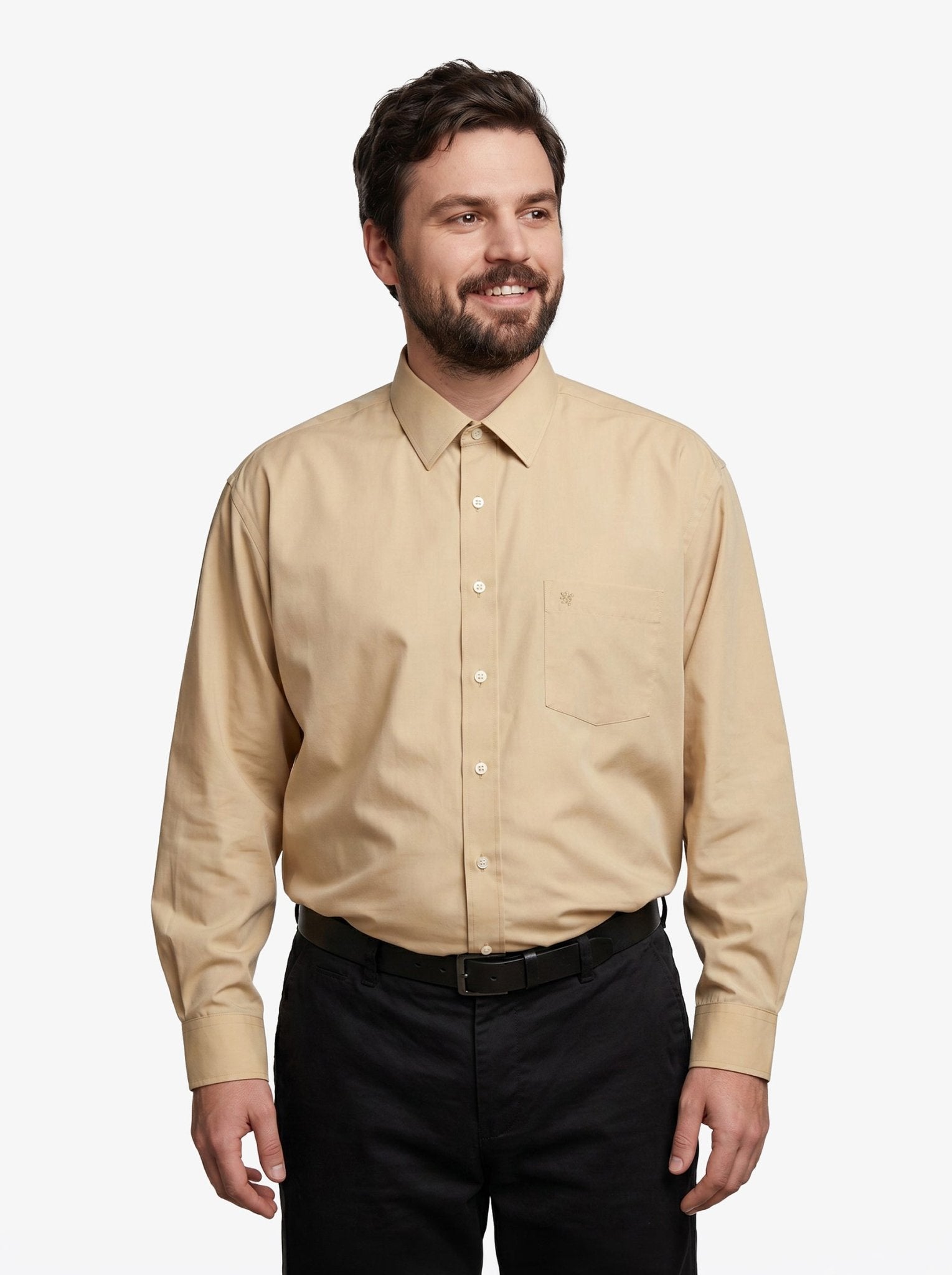 Manchester Camisa de Vestir Lisa Big and Tall - Manga Larga - Manchester