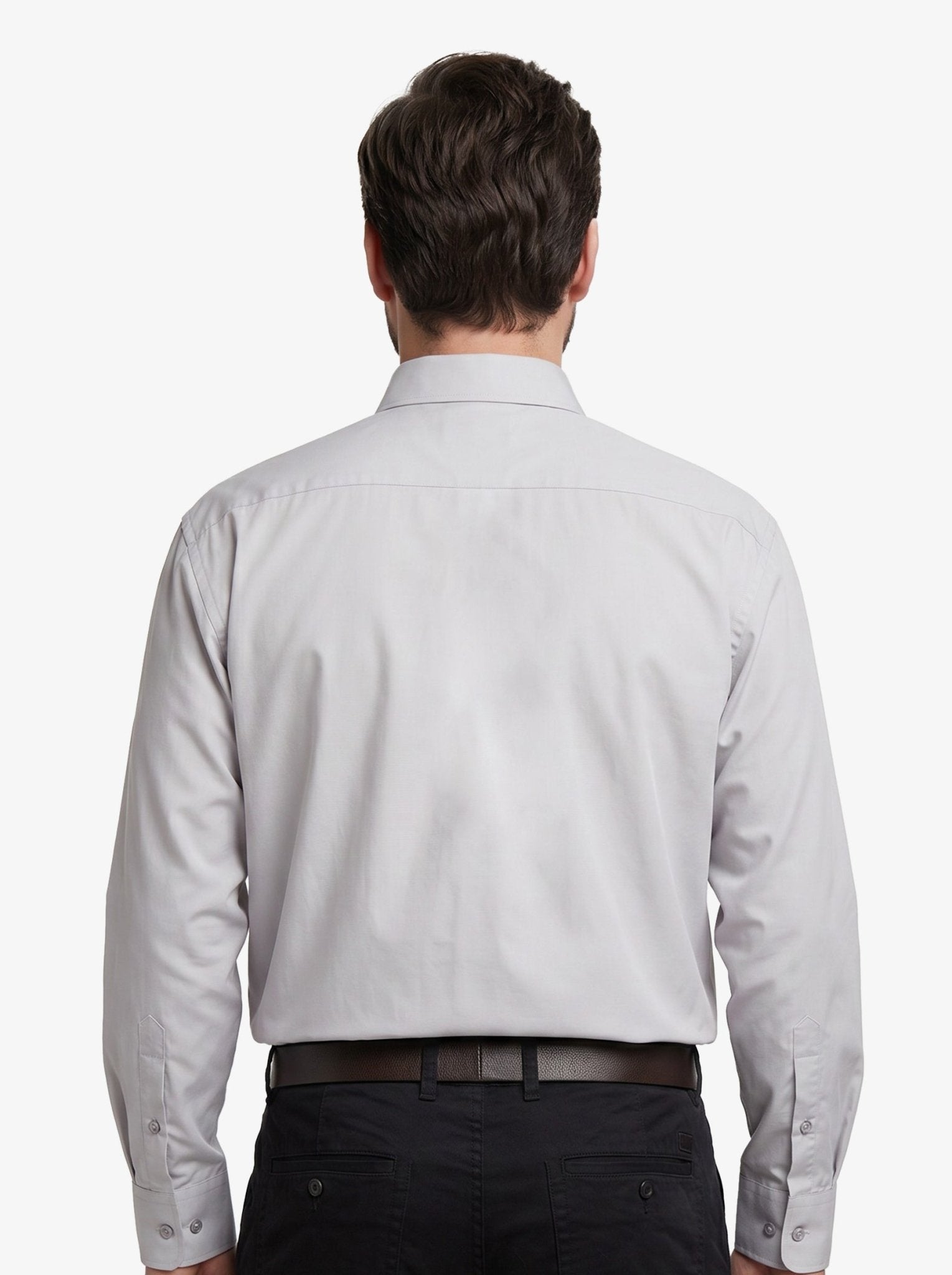 Manchester Camisa de Vestir Lisa Big and Tall - Manga Larga color lila para hombre