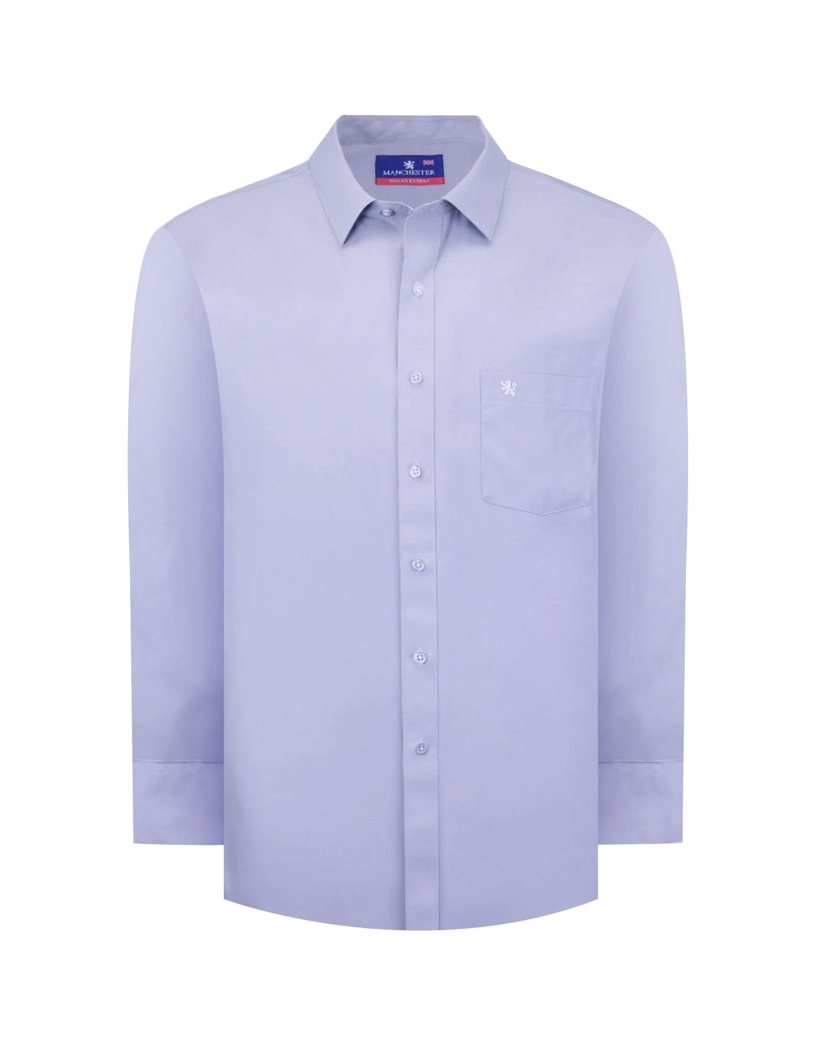 Manchester Camisa de Vestir Lisa Big and Tall - Manga Larga color lila para hombre