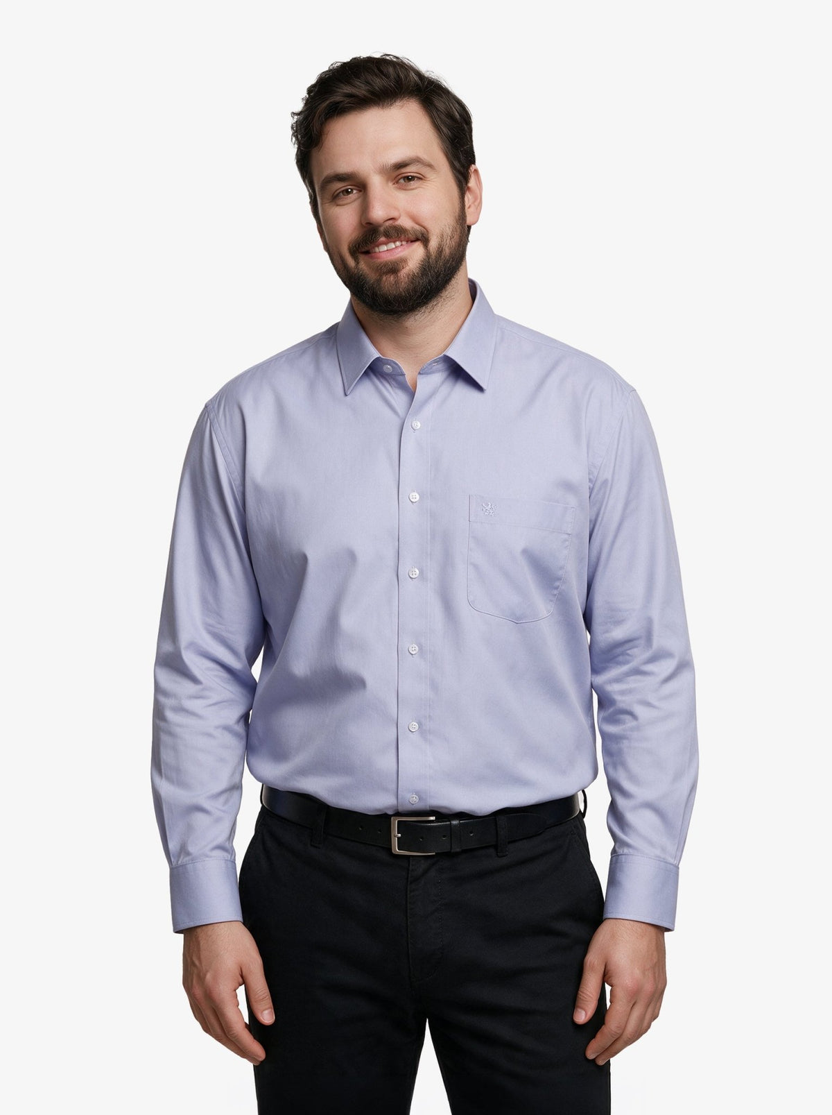 Manchester Camisa de Vestir Lisa Big and Tall - Manga Larga - Manchester