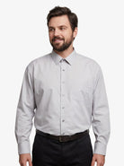 Manchester Camisa de Vestir Lisa Big and Tall - Manga Larga color lila para hombre