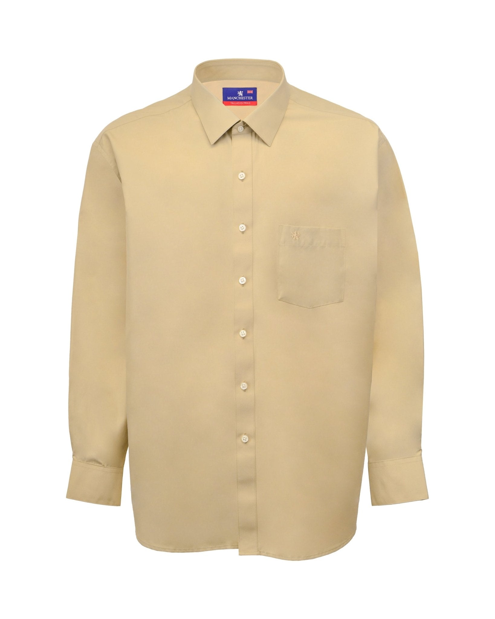 Manchester Camisa de Vestir Lisa Big and Tall - Manga Larga - Manchester