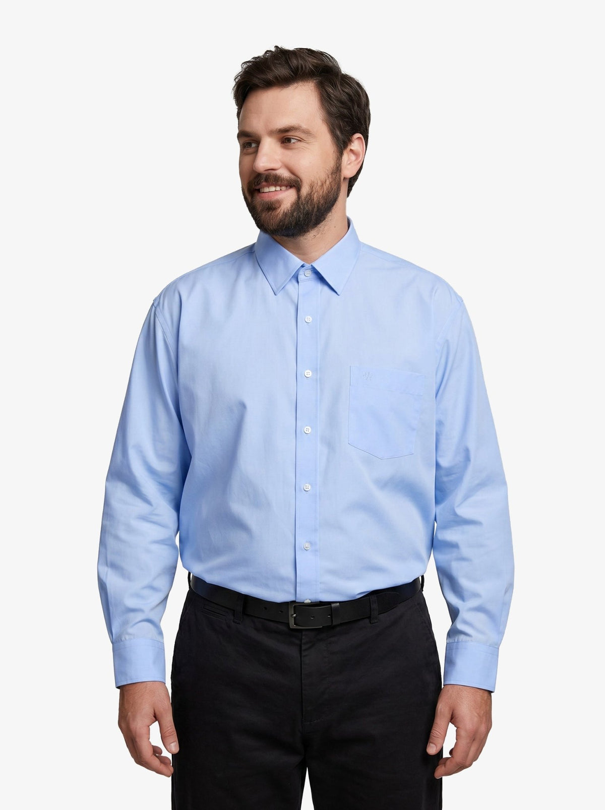 Manchester Camisa de Vestir Lisa Big and Tall - Manga Larga - Manchester