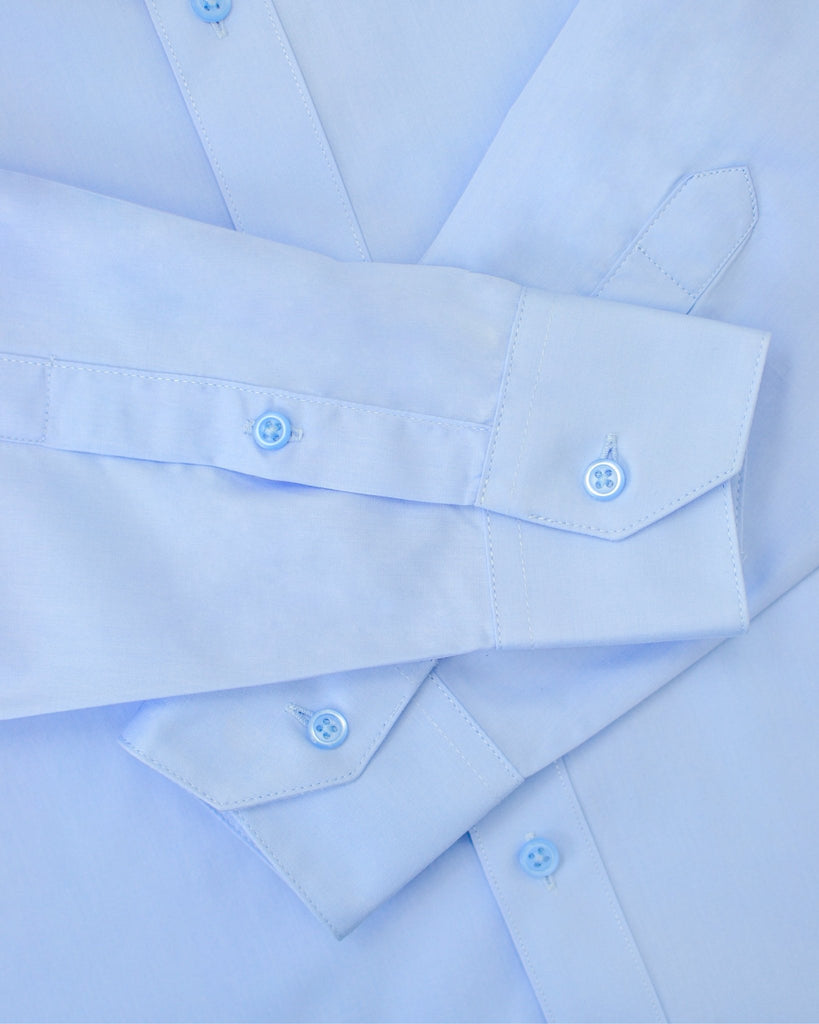 Manchester Camisa de Vestir Lisa con Un Bolsillo y Cuello Mao - Manchester