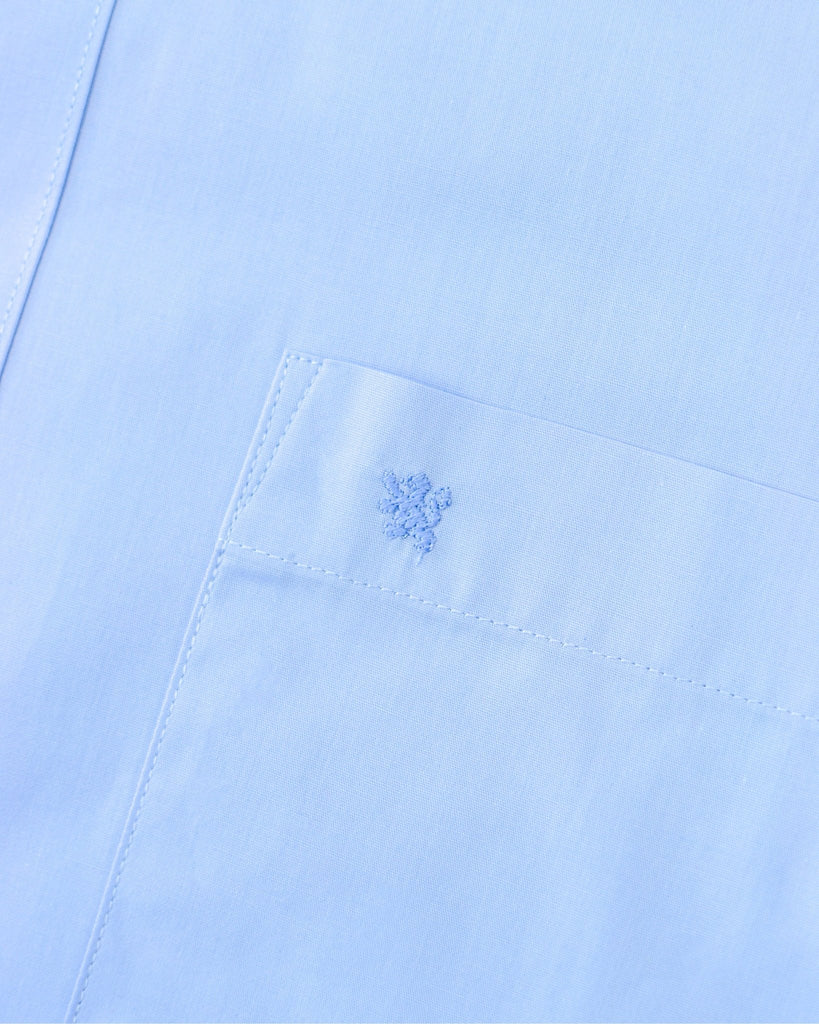 Manchester Camisa de Vestir Lisa con Un Bolsillo y Cuello Mao - Manchester