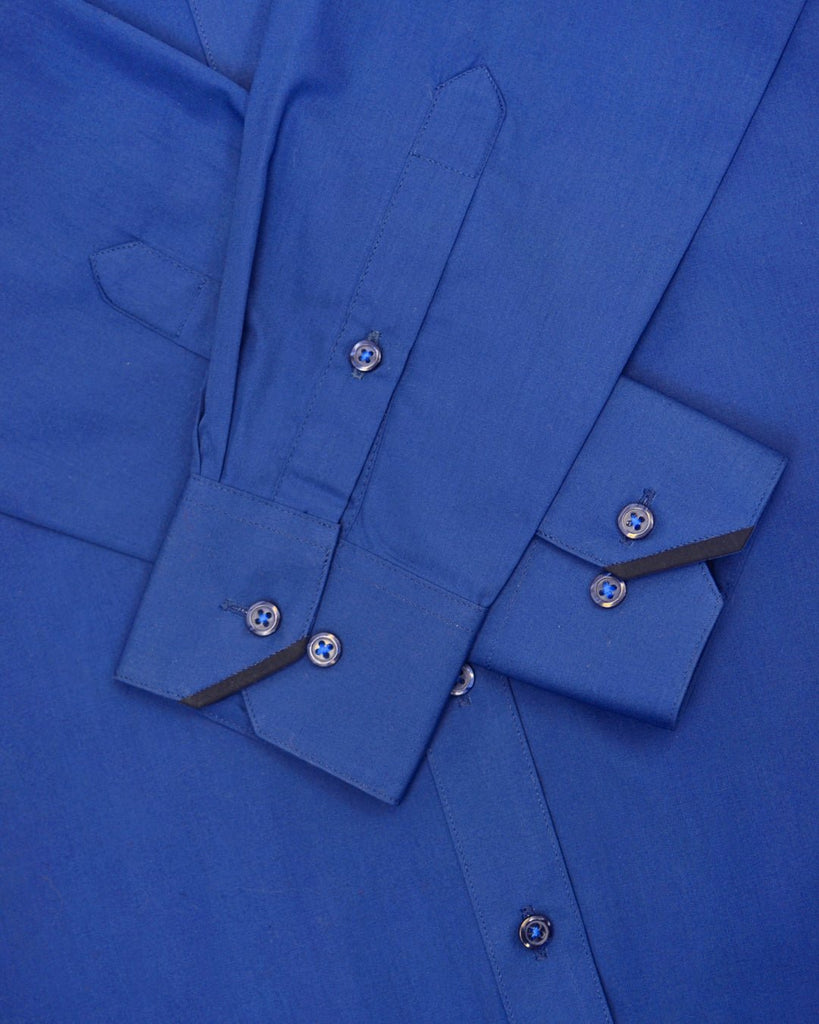 Manchester Camisa de Vestir Lisa Corte Slim Fit Cuello Roma - Manchester