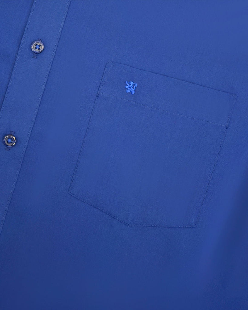 Manchester Camisa de Vestir Lisa Corte Slim Fit Cuello Roma - Manchester