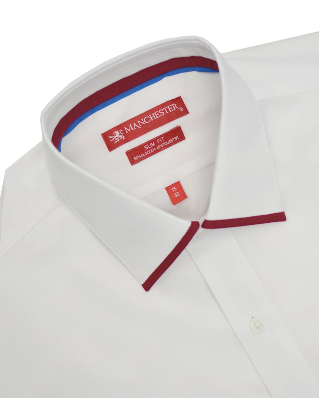 Manchester Camisa de Vestir Lisa Corte Slim Fit Cuello Roma - Manchester