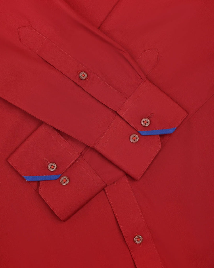 Manchester Camisa de Vestir Lisa Corte Slim Fit Cuello Roma - Manchester