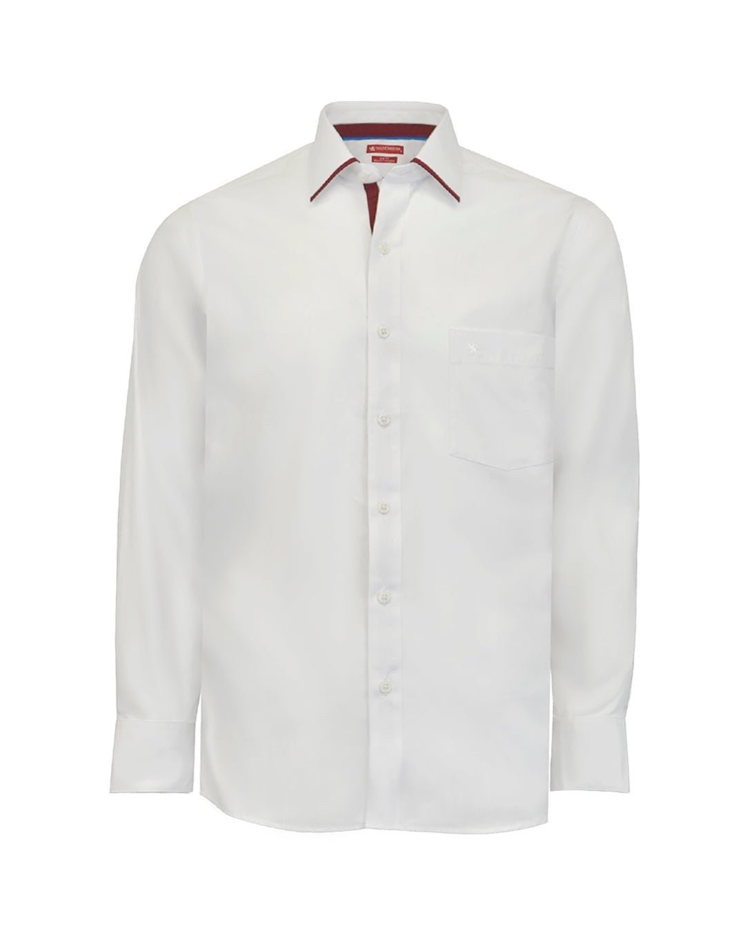 Manchester Camisa de Vestir Lisa Corte Slim Fit Cuello Roma - Manchester