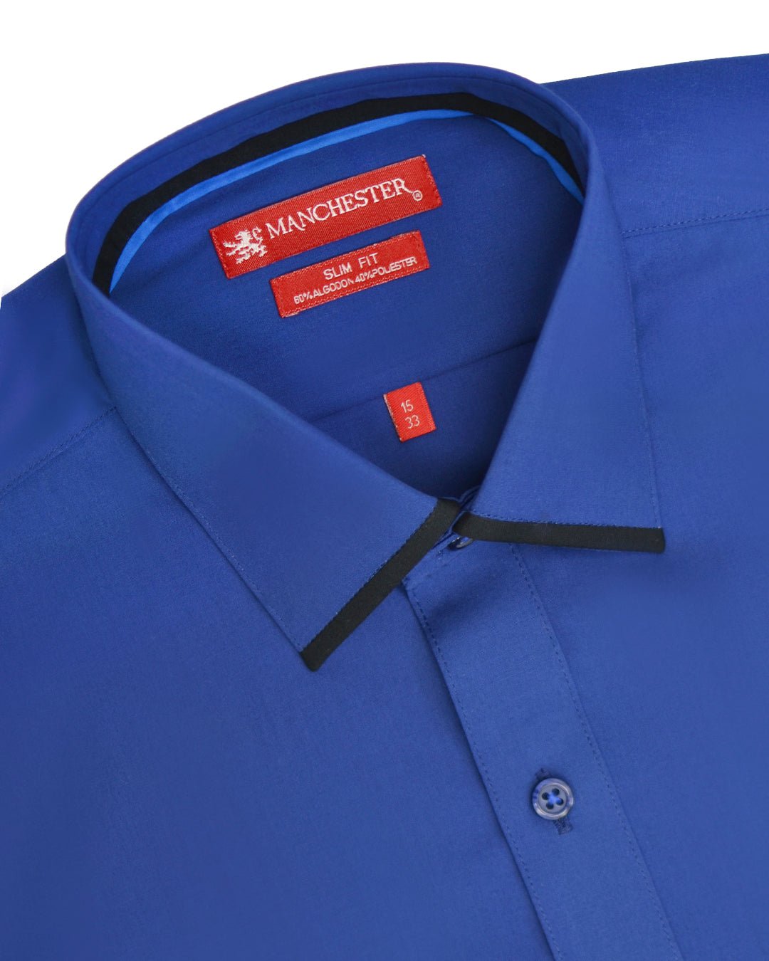 Manchester Camisa de Vestir Lisa Corte Slim Fit Cuello Roma - Manchester