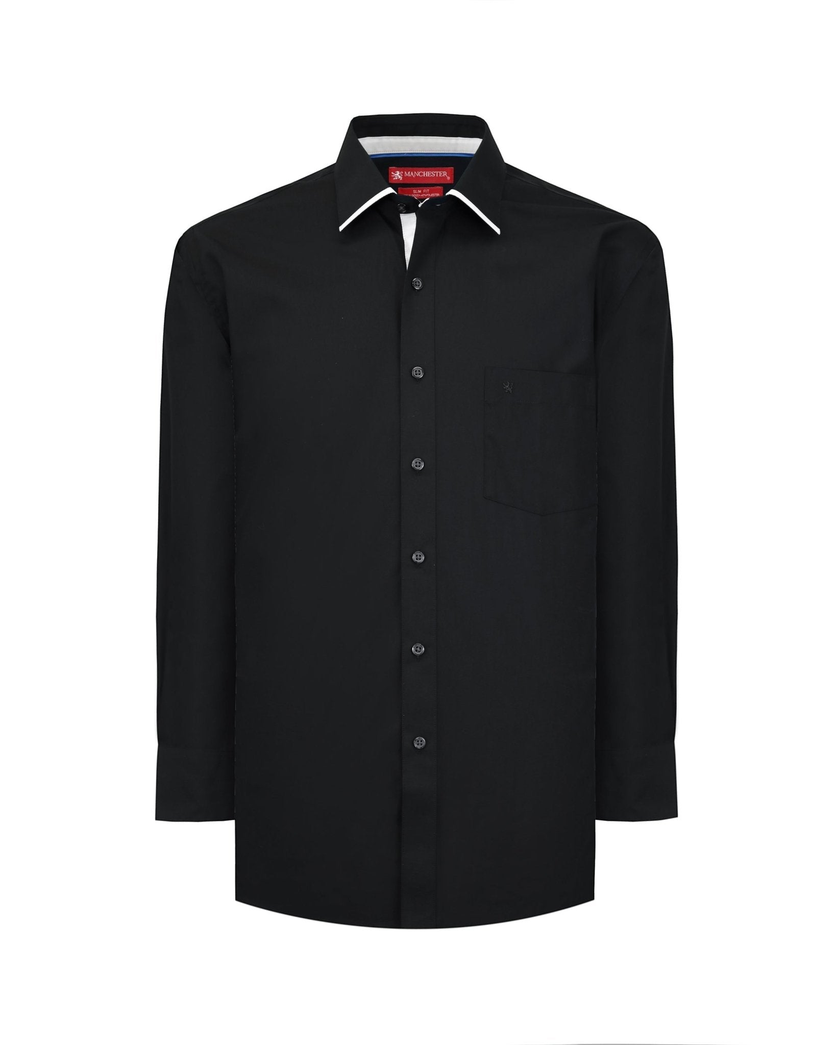 Manchester Camisa de Vestir Lisa Corte Slim Fit Cuello Roma - Manchester