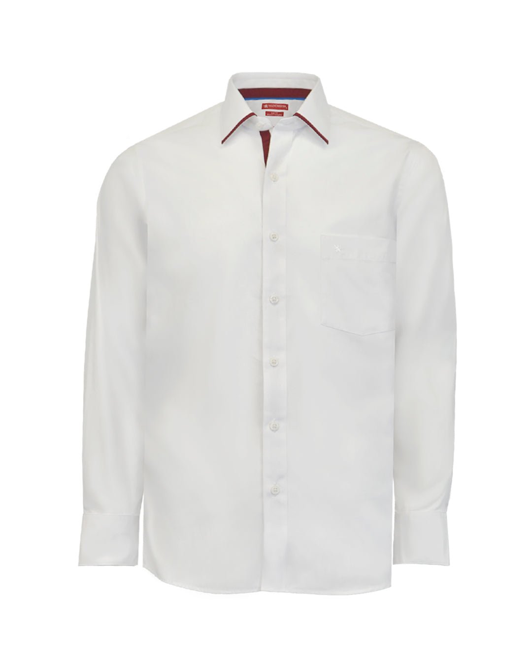 Manchester Camisa de Vestir Lisa Corte Slim Fit Cuello Roma - Manchester