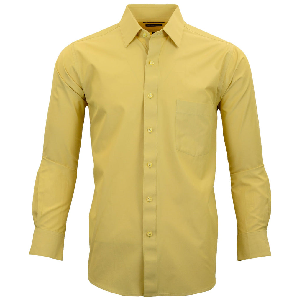 Manchester Camisa de Vestir Lisa en Algodón - Poliéster con Cuello Boss y Puño de Pico - Manchester