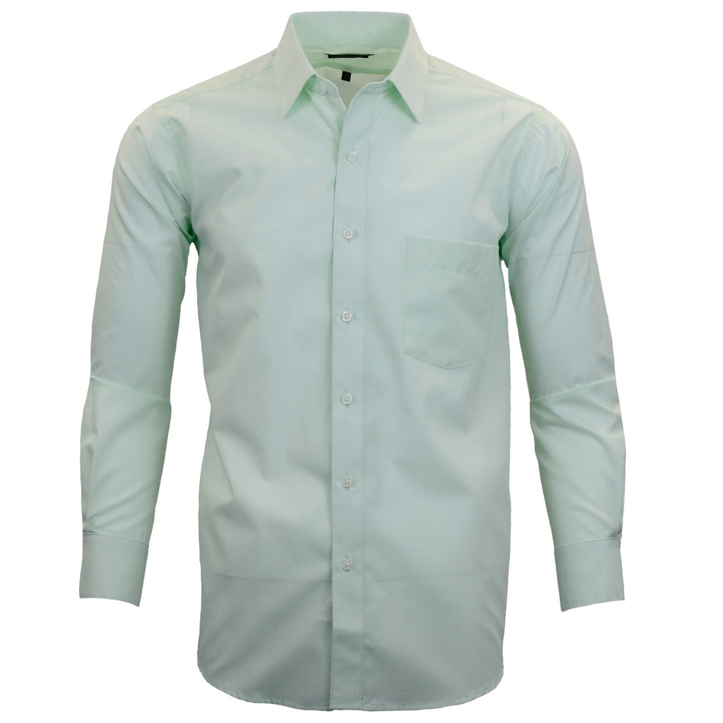 Manchester Camisa de Vestir Lisa en Algodón - Poliéster con Cuello Boss y Puño de Pico - Manchester