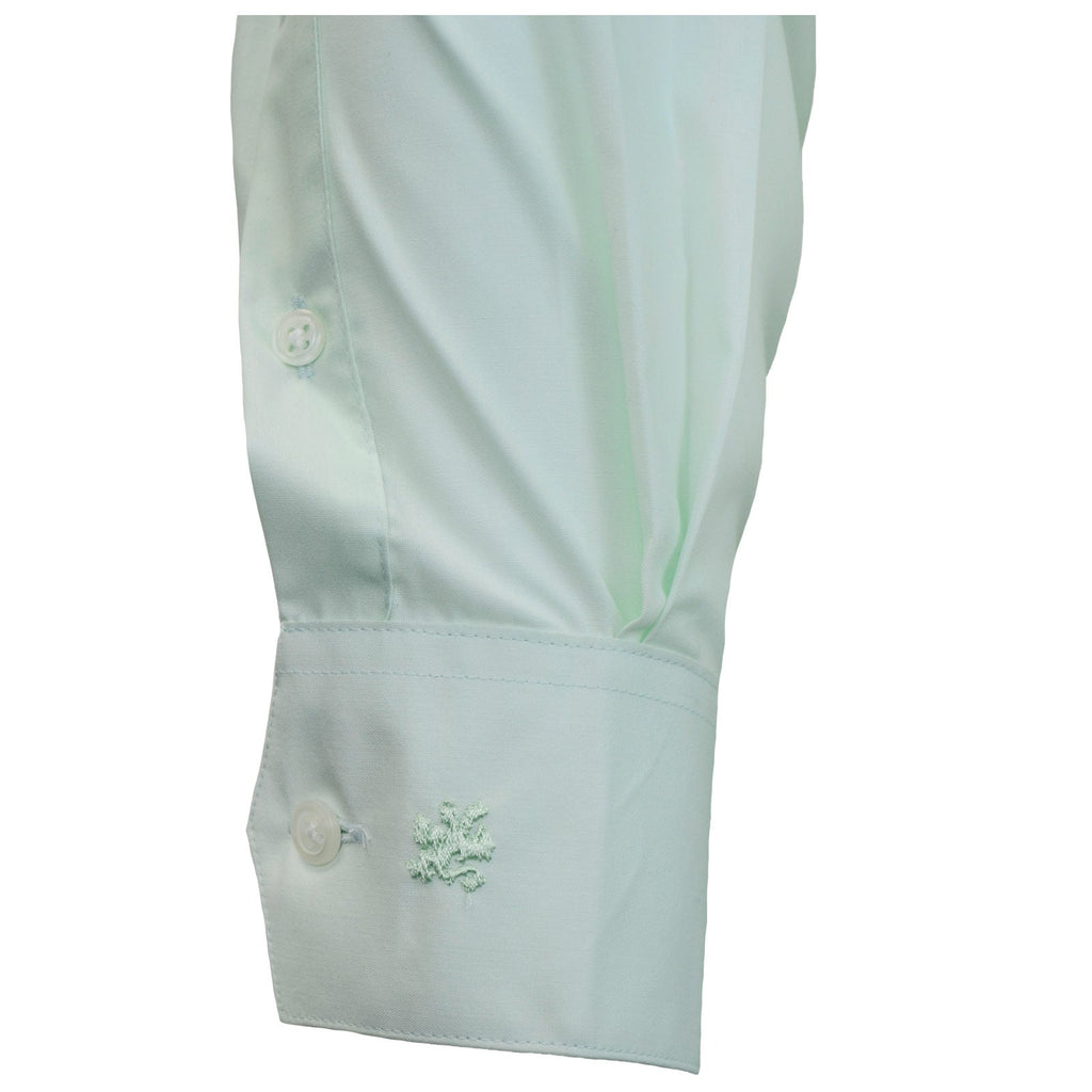 Manchester Camisa de Vestir Lisa en Algodón - Poliéster con Cuello Boss y Puño de Pico - Manchester