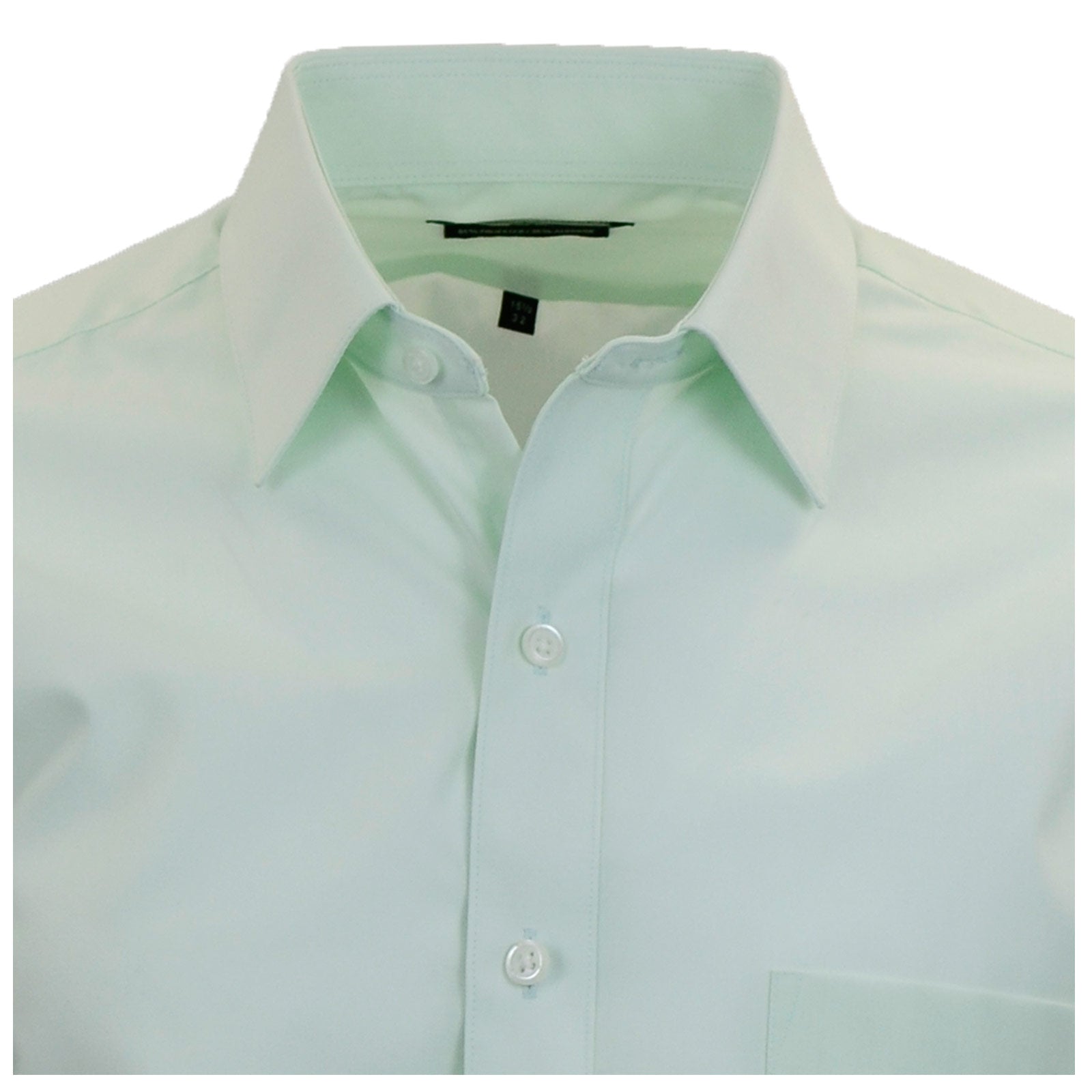 Manchester Camisa de Vestir Lisa en Algodón - Poliéster con Cuello Boss y Puño de Pico - Manchester