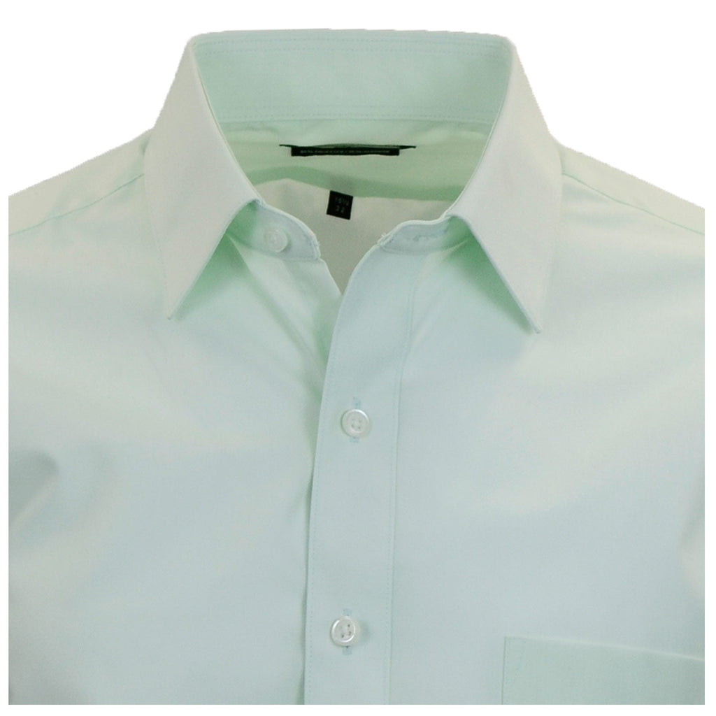 Manchester Camisa de Vestir Lisa en Algodón - Poliéster con Cuello Boss y Puño de Pico - Manchester