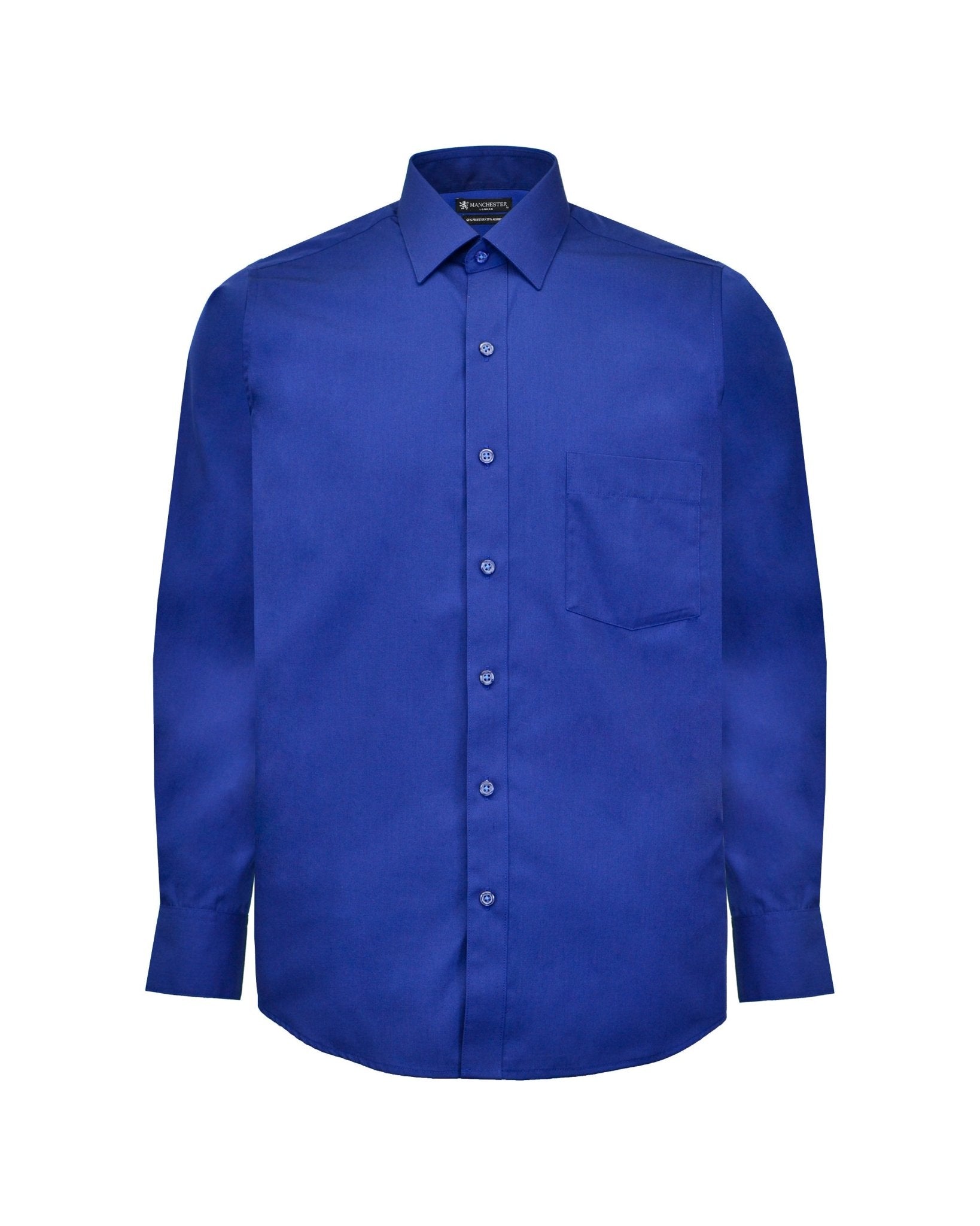 Manchester Camisa de Vestir Lisa Poliéster y Algodón Manga Larga - Manchester
