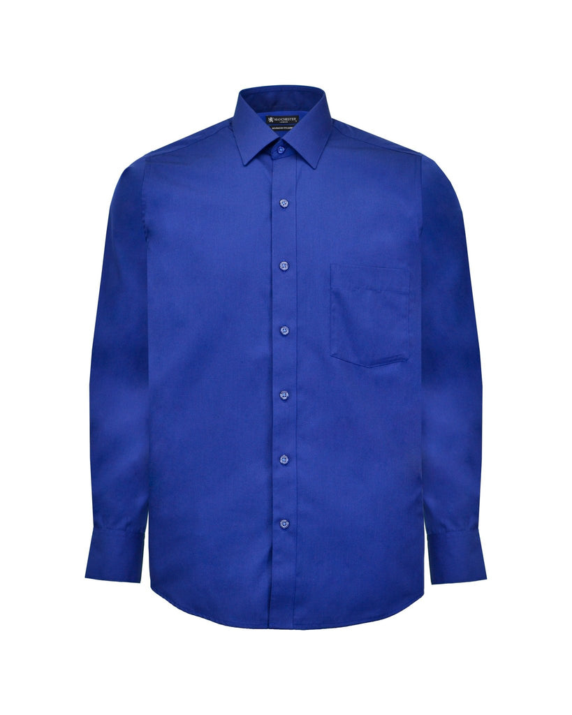 Manchester Camisa de Vestir Lisa Poliéster y Algodón Manga Larga - Manchester