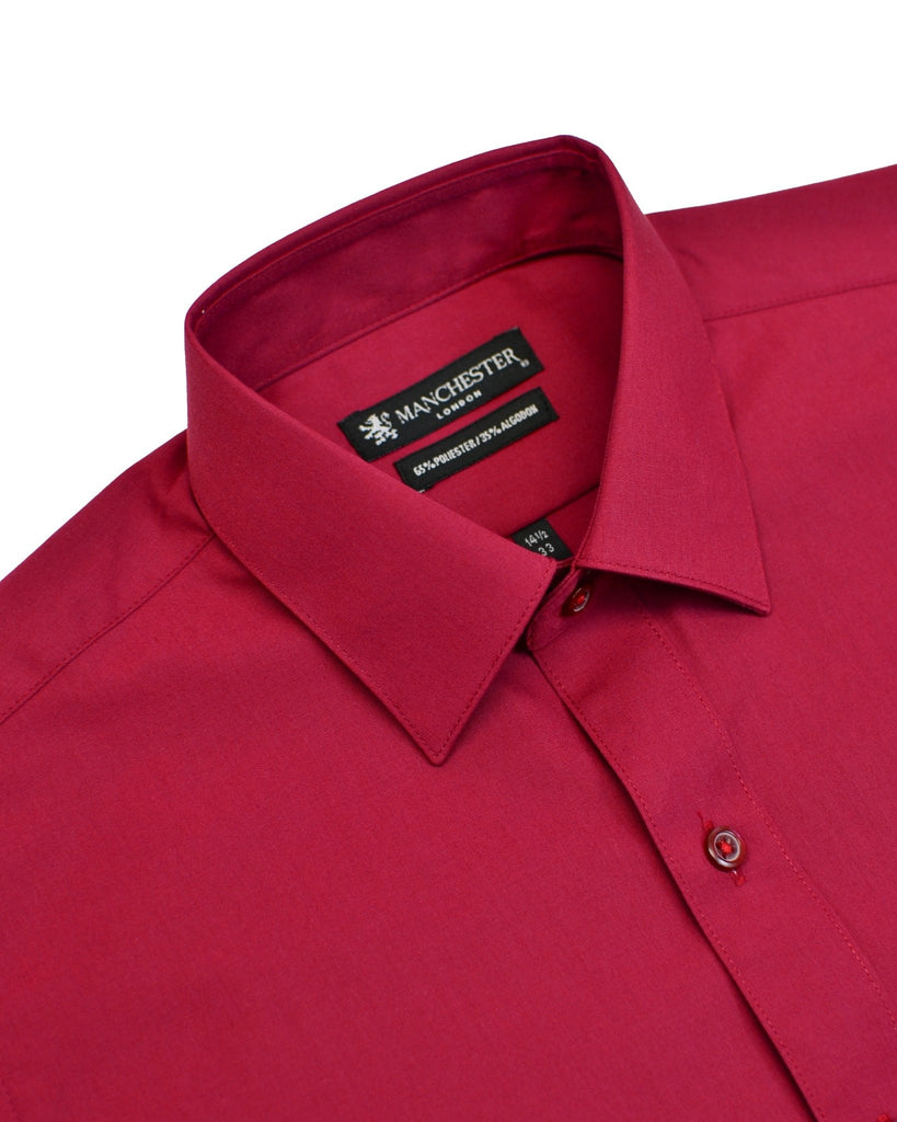 Manchester Camisa de Vestir Lisa Poliéster y Algodón Manga Larga - Manchester