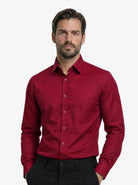 Manchester Camisa de Vestir Lisa Poliéster y Algodón Manga Larga color marino para hombre
