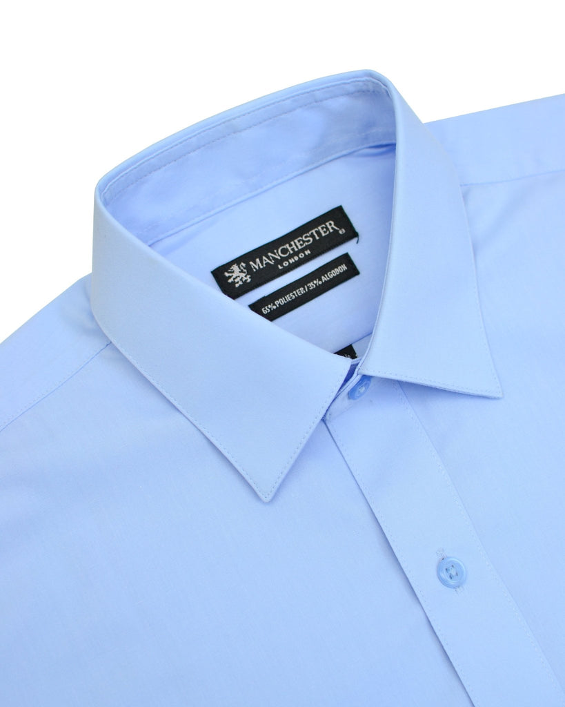 Manchester Camisa de Vestir Lisa Poliéster y Algodón Manga Larga - Manchester