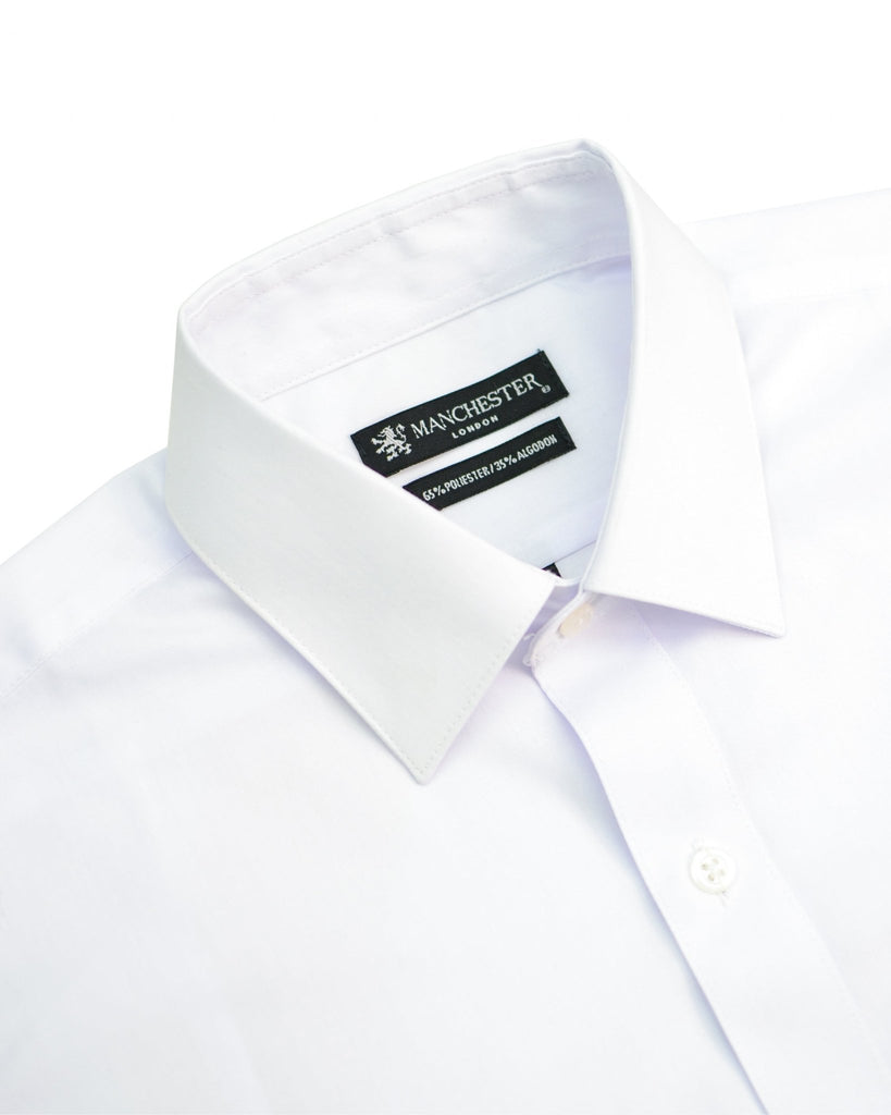 Manchester Camisa de Vestir Lisa Poliéster y Algodón Manga Larga - Manchester