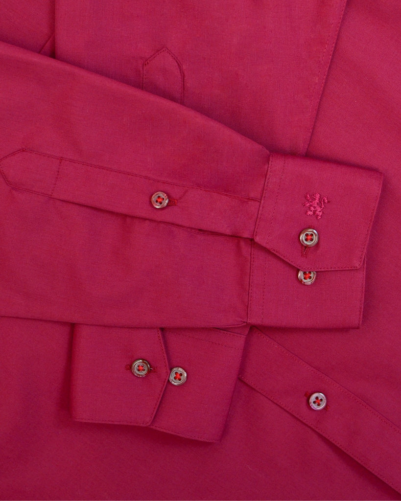 Manchester Camisa de Vestir Lisa Poliéster y Algodón Manga Larga - Manchester