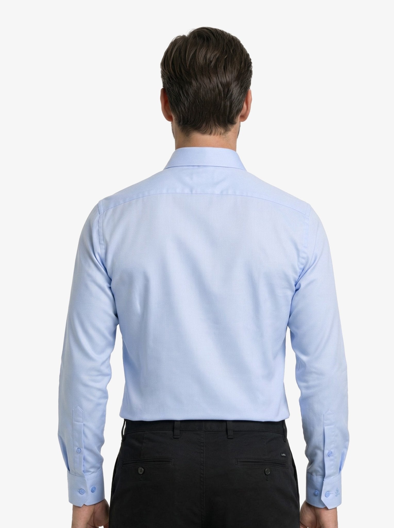 Manchester Camisa de Vestir Lisa Poliéster y Algodón Manga Larga - Manchester