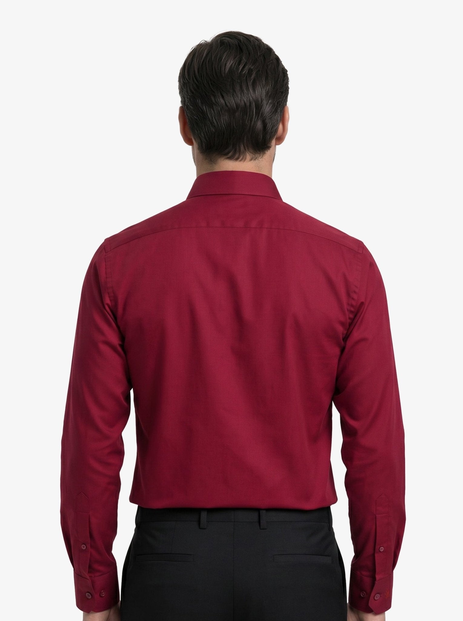 Manchester Camisa de Vestir Lisa Poliéster y Algodón Manga Larga color marino para hombre