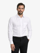 Manchester Camisa de Vestir Lisa Poliéster y Algodón Manga Larga - Manchester