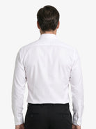 Manchester Camisa de Vestir Lisa Poliéster y Algodón Manga Larga color blanco para hombre